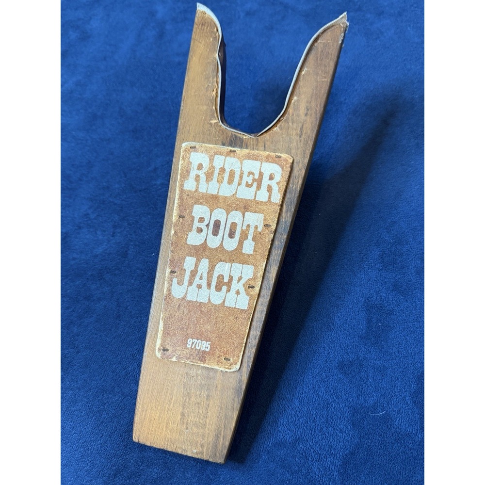 Vtg Rider Boot Jack Leather & Wood (See Photos) Western Accessorie